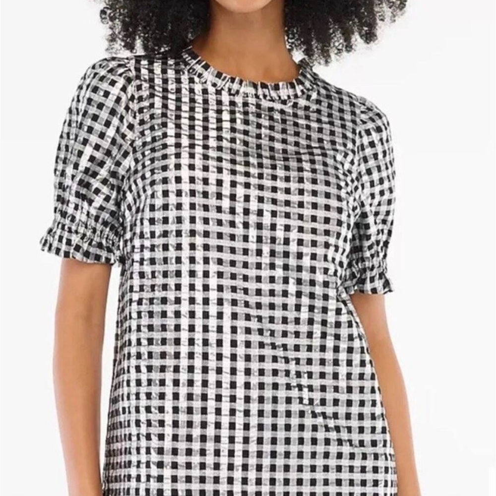 J. Crew Black and White Plaid Top
